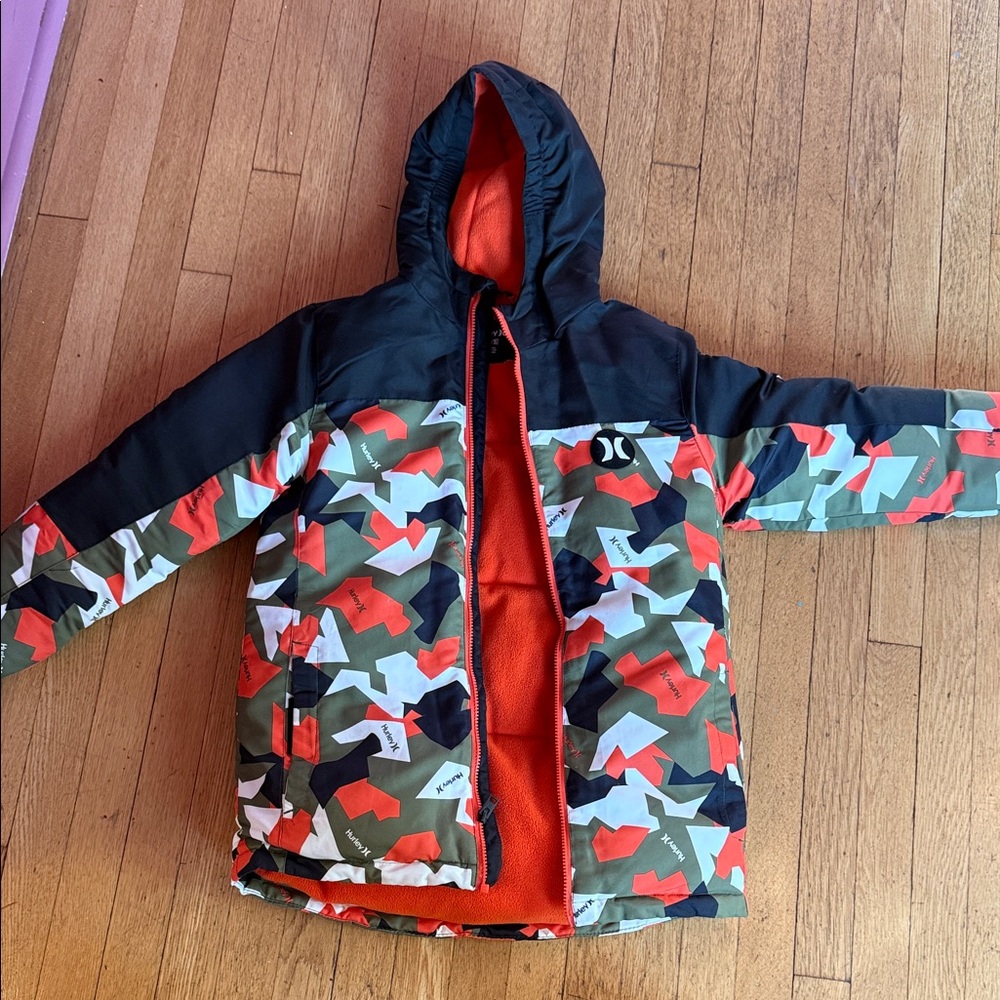 Hurley Kids Multicolor Camouflage Puffer Jacket